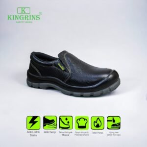 Sepatu safety Kingrins type Alzhea adalah pilihan ideal untuk perlindungan di lingkungan kerja yang berisiko. Dengan bahan kulit Asli yang tahan lama, sepatu ini dilengkapi pelindung jari kaki dari besi untuk mencegah cedera. Solnya dirancang anti-slip untuk traksi yang optimal, sementara desain ergonomis memastikan kenyamanan sepanjang hari. Selain itu, sepatu ini memiliki sirkulasi udara yang baik, menjaga kaki tetap kering dan nyaman. Cocok untuk berbagai industri, sepatu ini menggabungkan keamanan dan kenyamanan dengan gaya yang menarik.